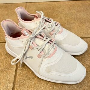 White Puma ladies golf shoes, size 9. Worn twice.